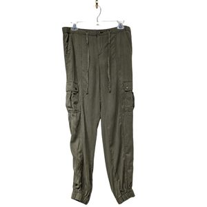 Cargo Pants Joggers Joe Fresh Olive Green Drawstring Lightweight Size 4